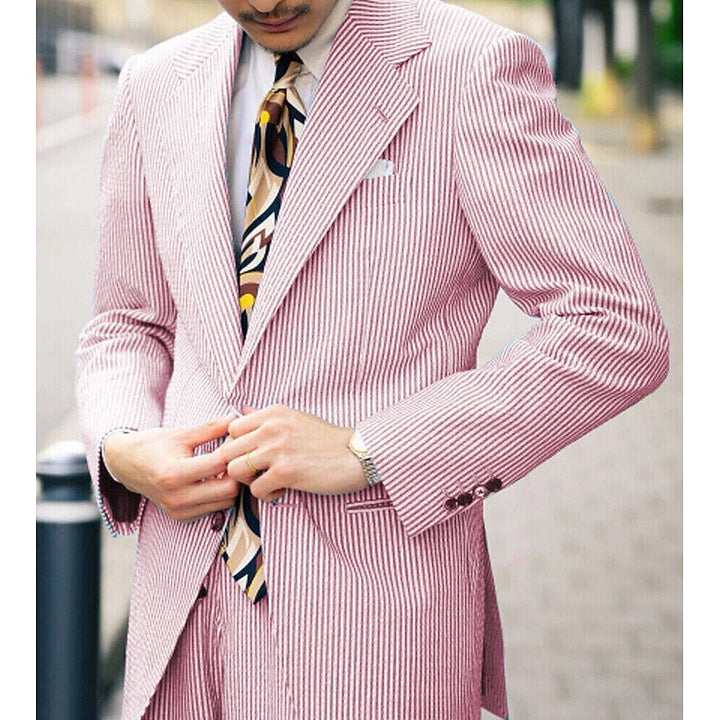 Costumes de Mariage de Plage Printemps Été 2 Pièces pour Hommes Coupe Ajustée Simple Boutonnage Deux Boutons