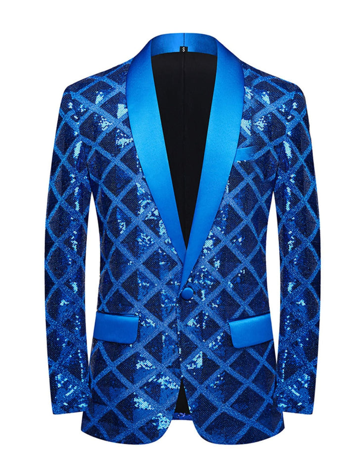 Costume à Simple Boutonnage à Paillettes Rouges pour Homme, Tenue de Soirée Décontractée et Tendance
