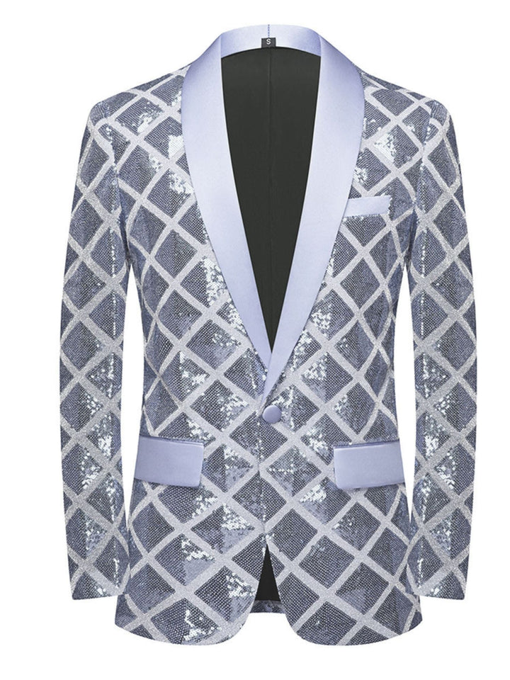 Costume à Simple Boutonnage à Paillettes Rouges pour Homme, Tenue de Soirée Décontractée et Tendance