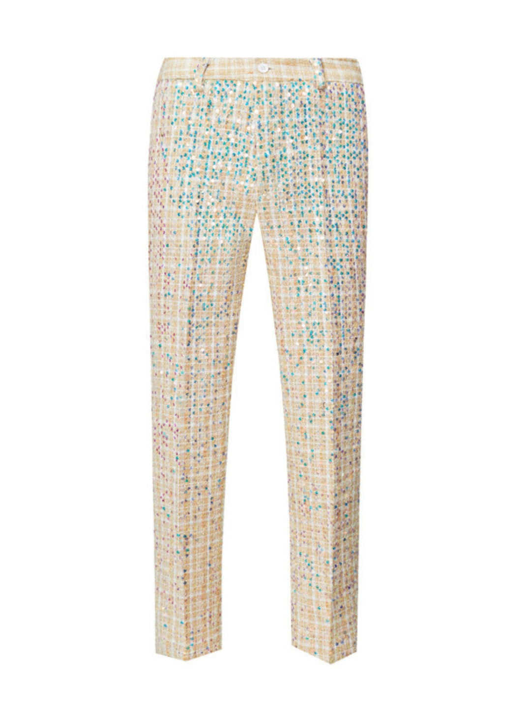 Costume de Mariage 2 Pièces à Un Bouton et à Paillettes pour Homme, Coupe Slim, Couleur Champagne