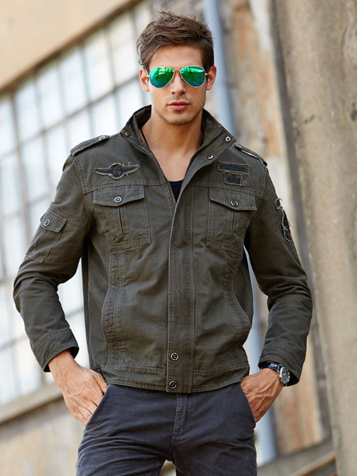 Veste de Costume pour Homme en Coton Chaud et Confortable avec Broderie Fine et Coupe Ajustée