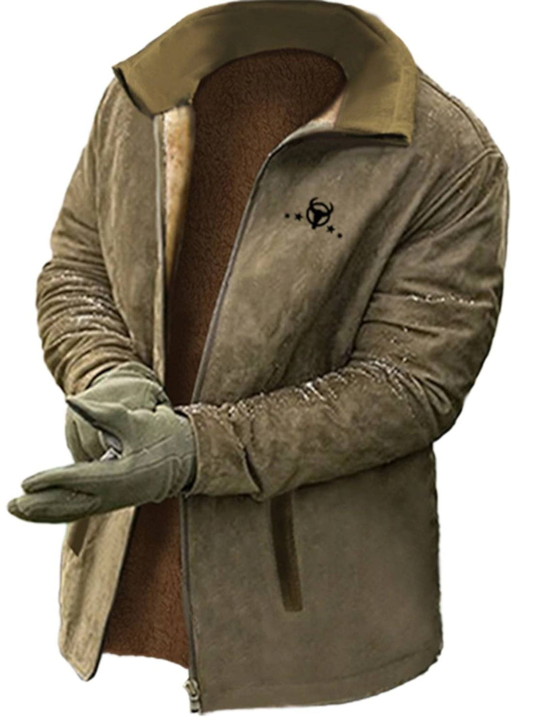 Veste de Cowboy Marron pour Homme, Tenue D'Hiver Chaude et Tendance