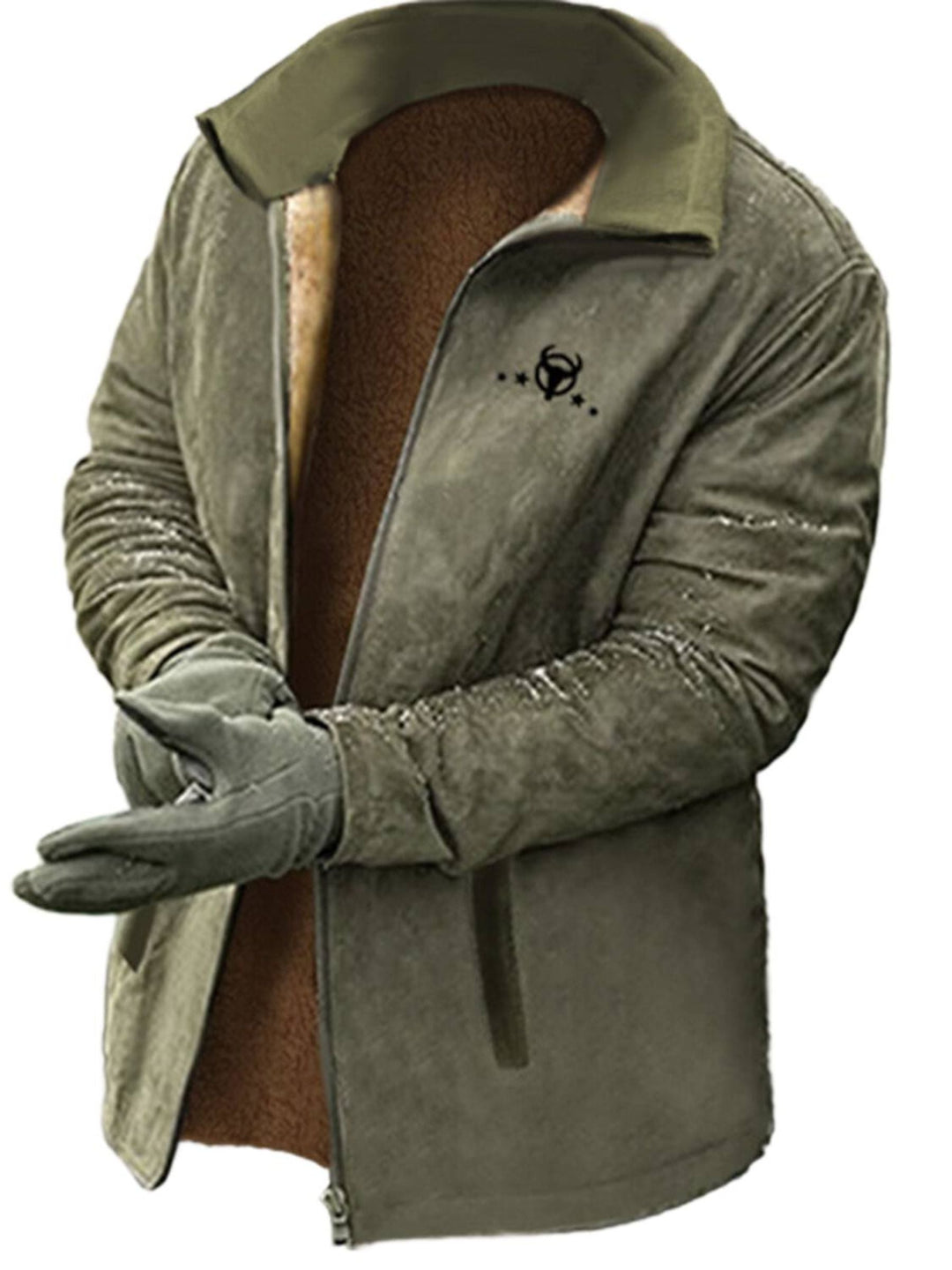 Veste de Cowboy Marron pour Homme, Tenue D'Hiver Chaude et Tendance