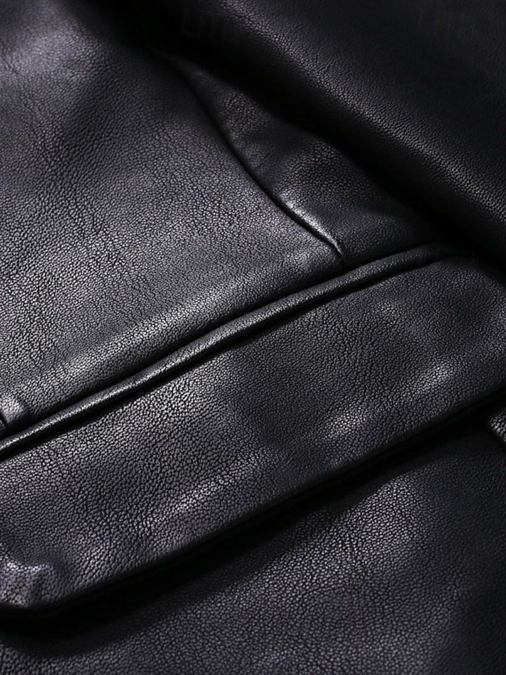Veste homme noire, similicuir, bureau/travail, uni