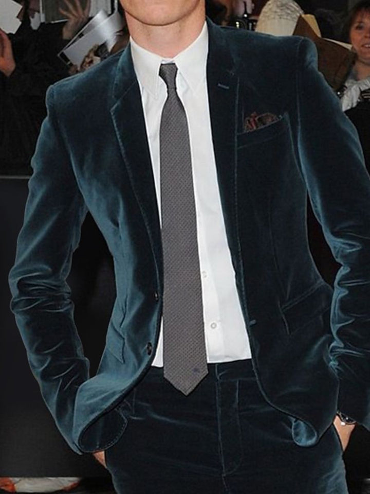 Veste costume homme bordeaux, velours, droit, 2 boutons, uni, pour mariage/soirée