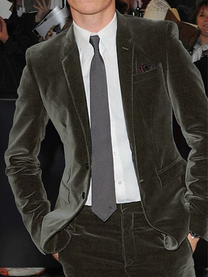 Veste costume homme bordeaux, velours, droit, 2 boutons, uni, pour mariage/soirée