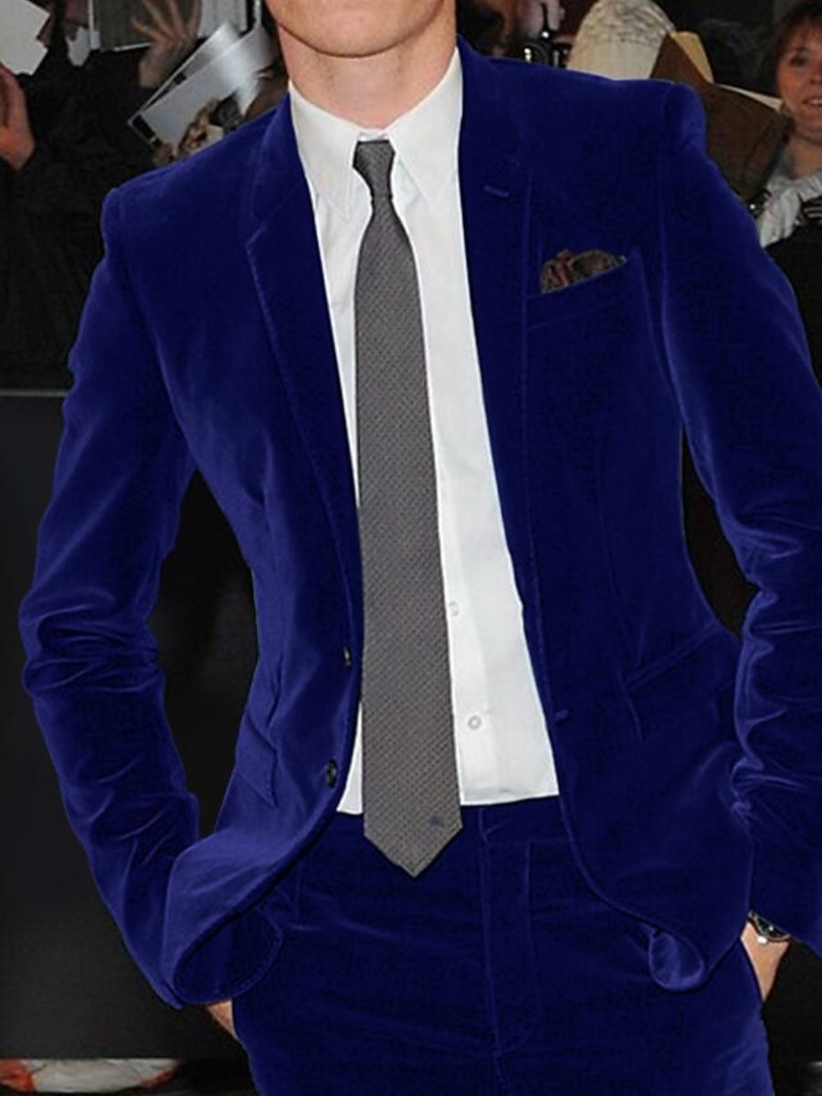 Veste costume homme bordeaux, velours, droit, 2 boutons, uni, pour mariage/soirée