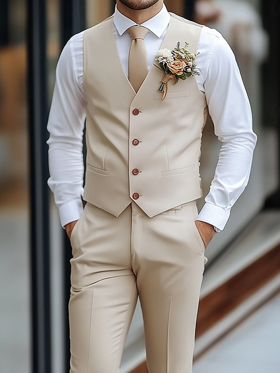 Costume homme 2 pièces, boutonnage simple, pour mariage et tenue décontractée