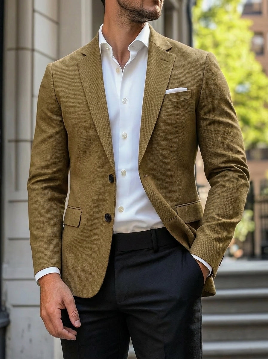 Veste homme décontractée, coupe régulière standard, droit, 2 boutons