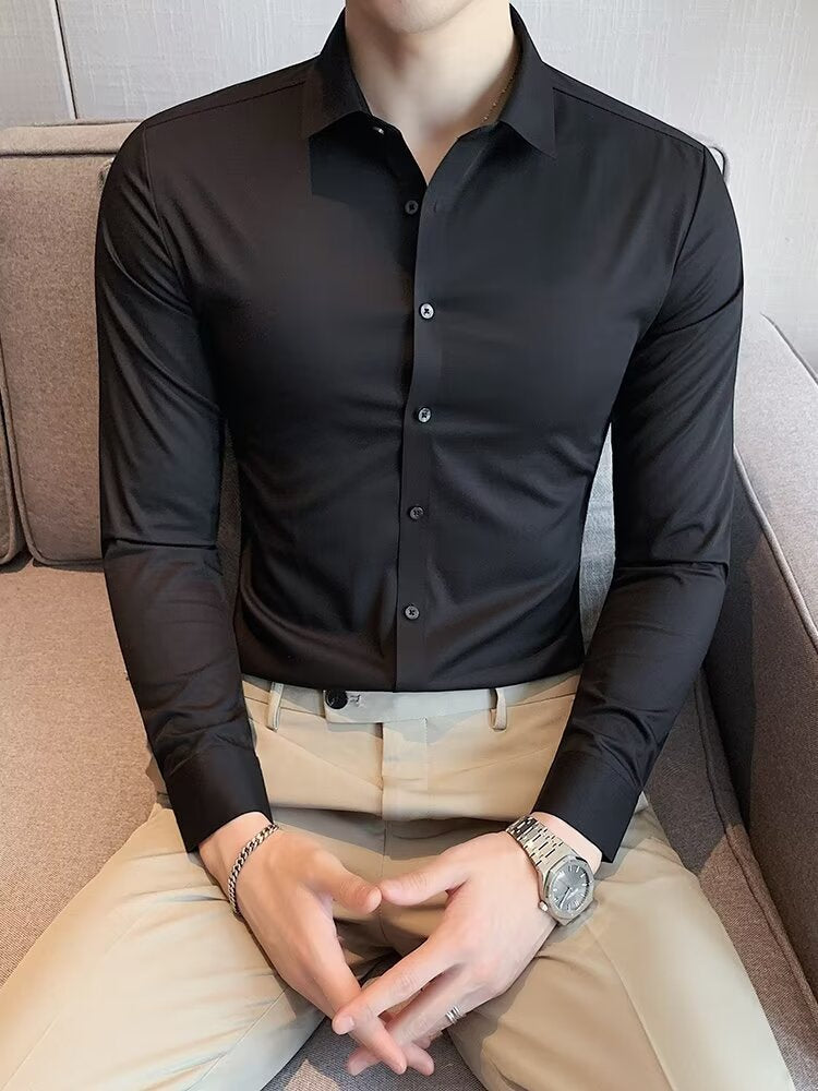 Chemise homme coupe standard, manches longues, classique