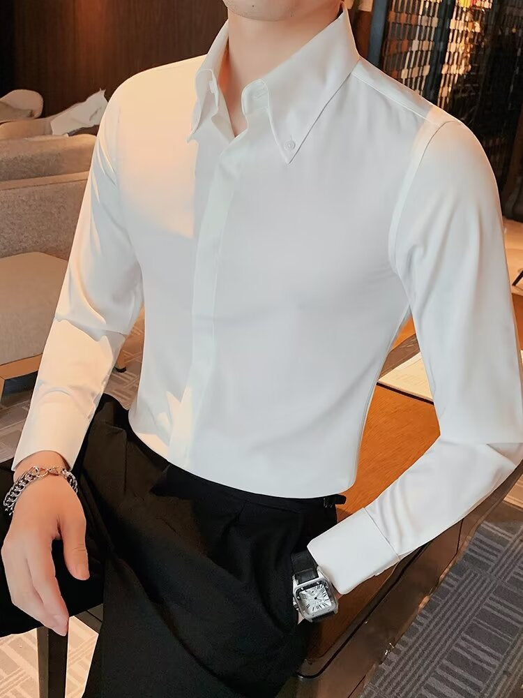Chemise homme coupe standard, manches longues, classique