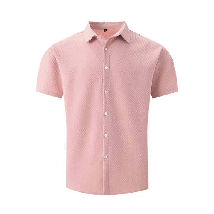 Chemise homme mode, décontractée, respirante, à revers, uni, manches courtes