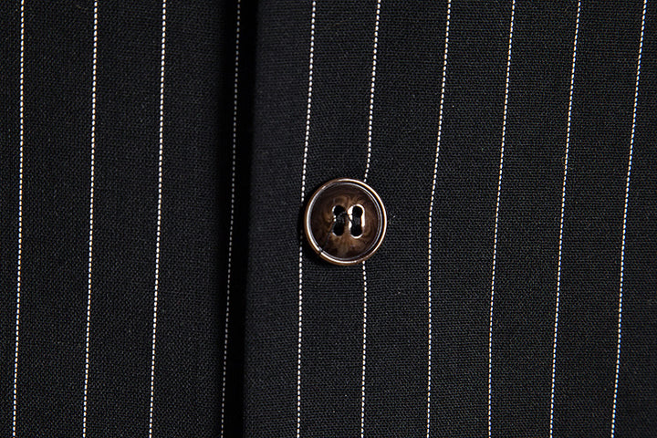 Gilet homme noir, cérémonie, rayé, droit, boutons, rétro