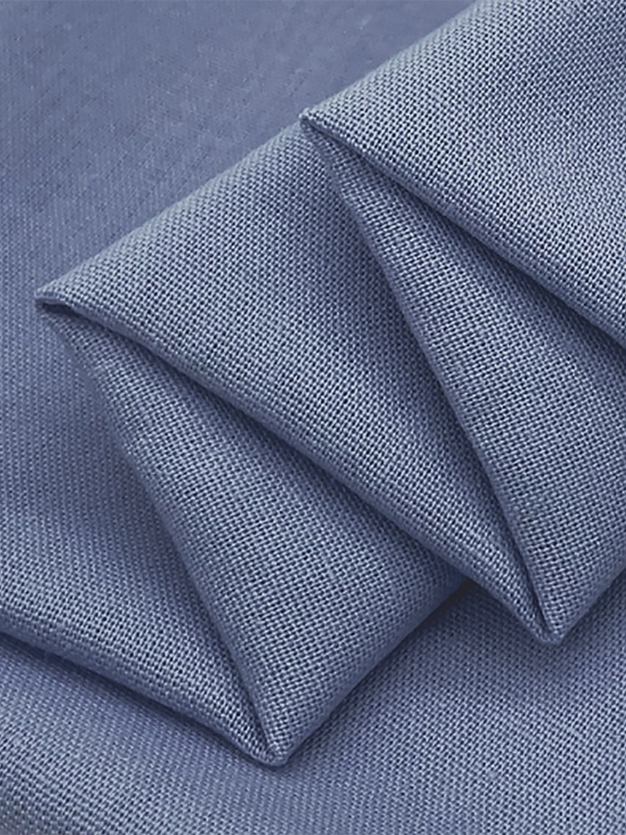 Costume homme 3 pièces bleu poussière, coupe ajustée, revers cranté, droit, 1 bouton, pour mariage/plage/galas