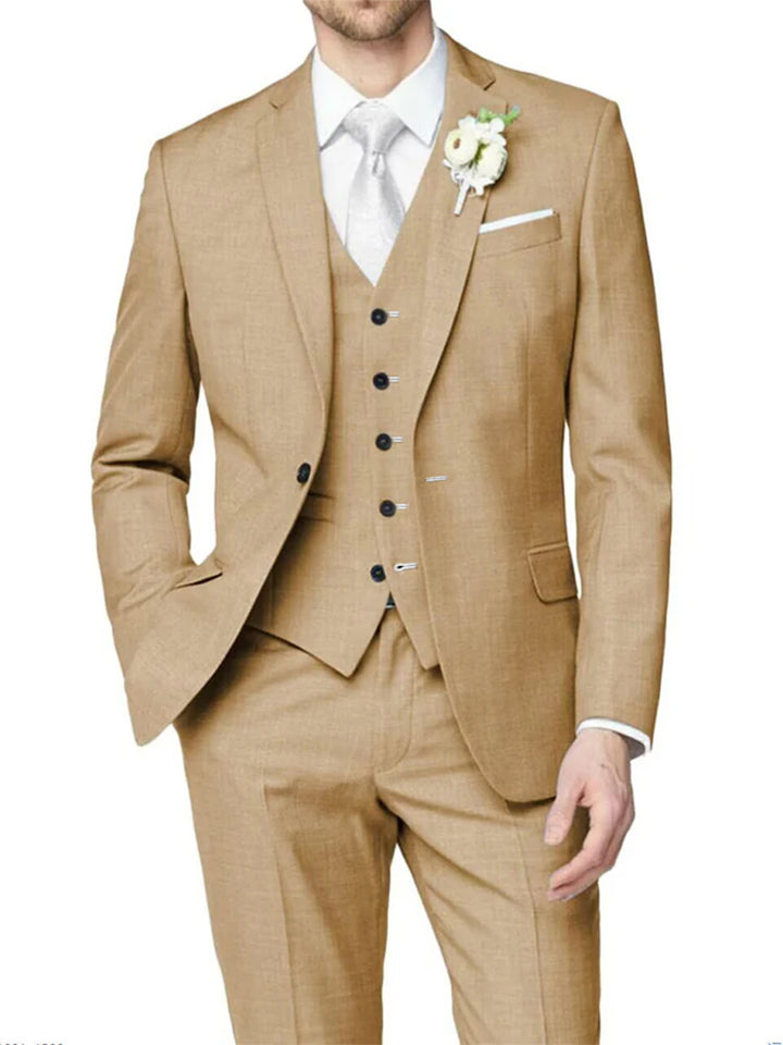 Costume homme 3 pièces lilas, cérémonie, revers cranté, coupe ajustée, droit, 1 bouton, pour mariage/galas