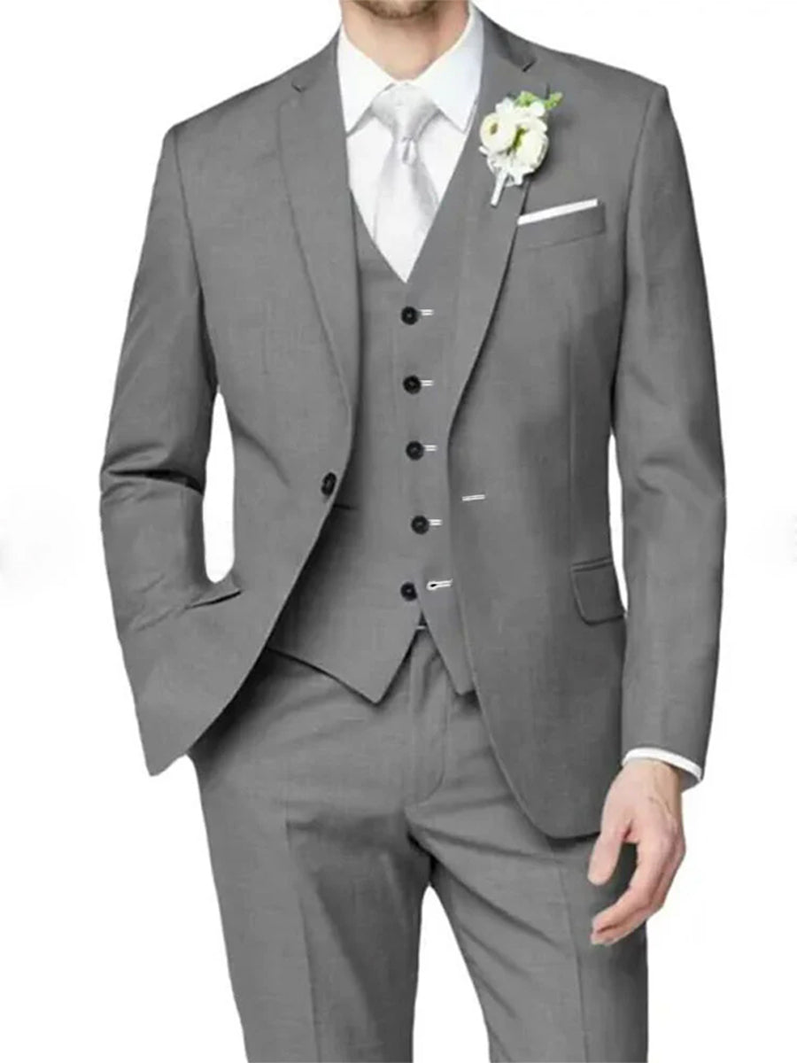 Costume homme 3 pièces lilas, cérémonie, revers cranté, coupe ajustée, droit, 1 bouton, pour mariage/galas
