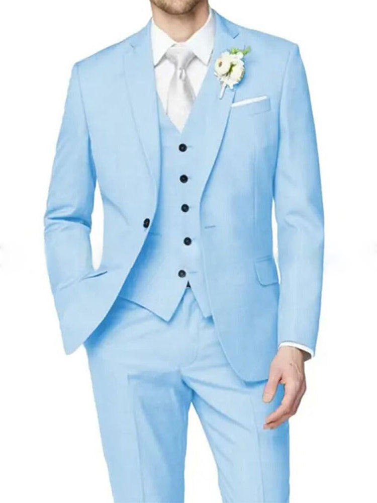 Costume homme 3 pièces lilas, cérémonie, revers cranté, coupe ajustée, droit, 1 bouton