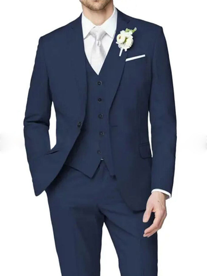 Costume homme 3 pièces lilas, cérémonie, revers cranté, coupe ajustée, droit, 1 bouton