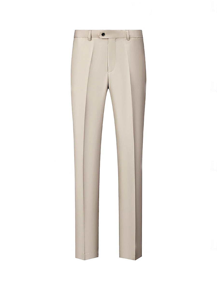Costume homme 2 pièces beige, droit, 1 bouton, coupe standard, décontracté/affaires