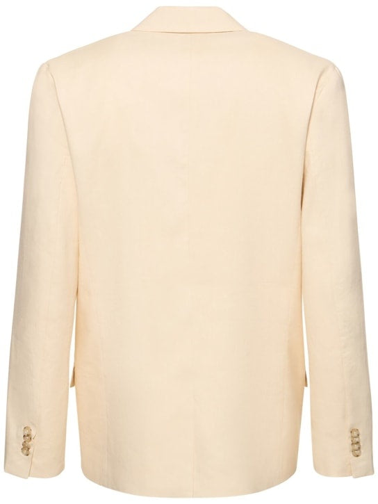 Costume homme 2 pièces crème, droit, 4 boutons, revers pointus, décontracté/affaires, avec poches