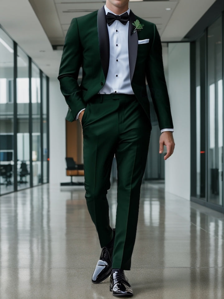 Costume homme 2 pièces, droit, 1 bouton, col châle, mode, pour mariage/galas