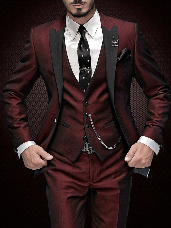 Costume homme 3 pièces, coupe standard, droit, 1 bouton, pour mariage