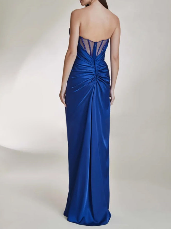 Robe de Bal Longue Sans Bretelles à Coupe Fourreau/Colonne