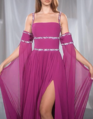 Robe de Bal Longue Au Sol à Bretelles Spaghetti de Forme A-Line/Princess