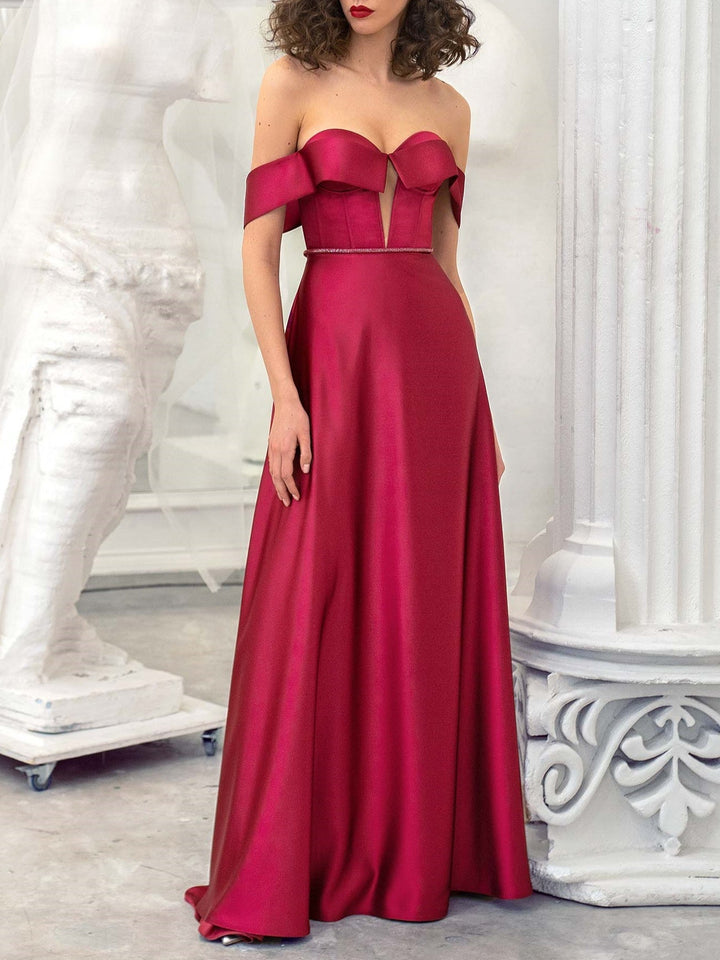 Robe de Soirée Trapèze/Princesse Sans Manches, Longueur Au Sol, Sans Bretelles