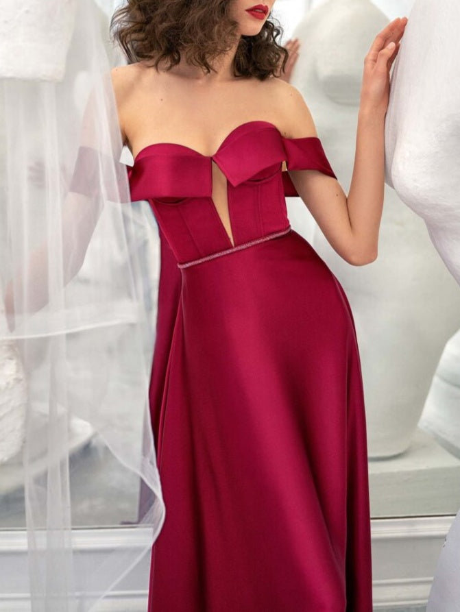 Robe de Soirée Trapèze/Princesse Sans Manches, Longueur Au Sol, Sans Bretelles