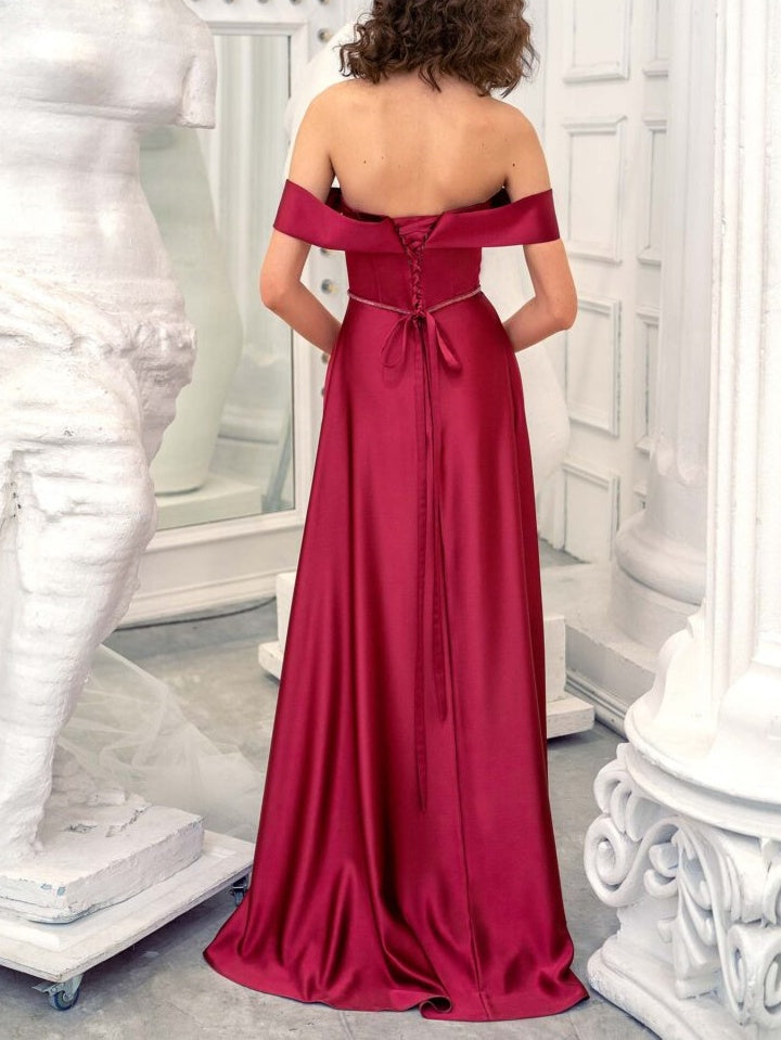 Robe de Soirée Trapèze/Princesse Sans Manches, Longueur Au Sol, Sans Bretelles