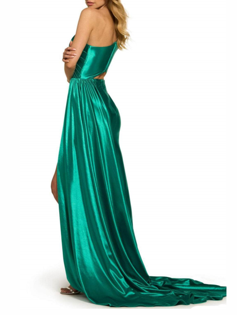 Robe de Soirée Sirène/Trompette à Une Épaule avec Fente Latérale