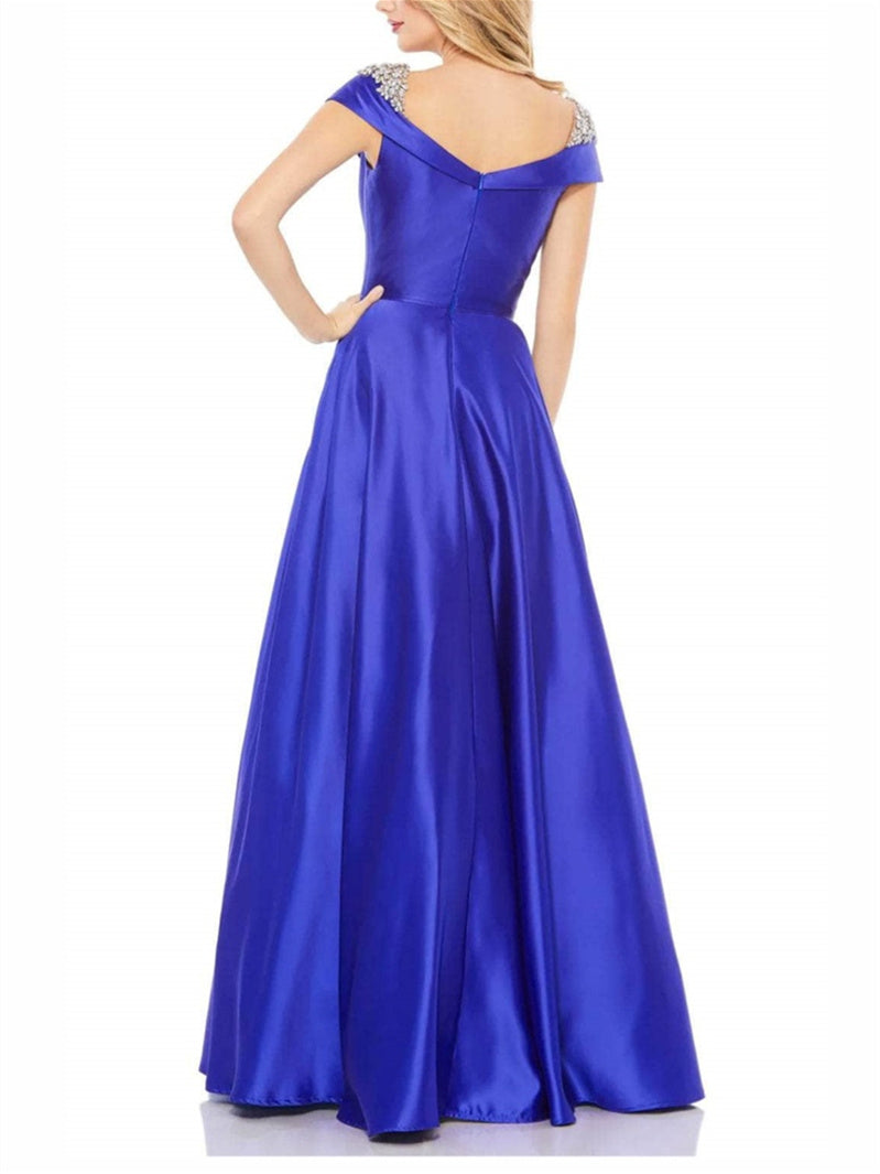 Robe de Soirée Trapèze/Princesse à Épaules Dénudées et Longueur Au Sol