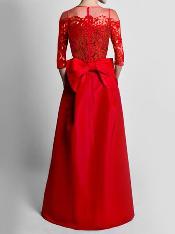 Combinaisons à Épaules Dénudées, Manches 3/4, Longueur Au Sol, Robes de Soirée
