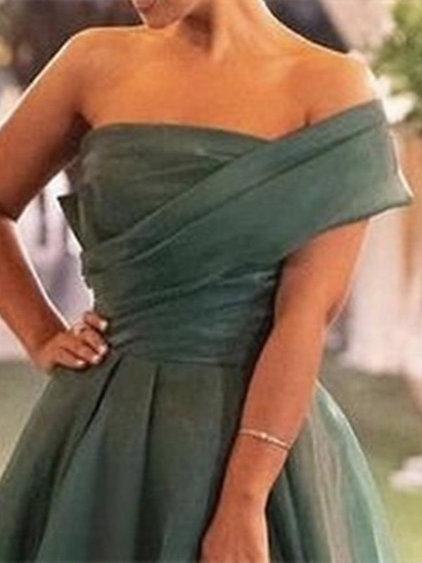 Robe de Soirée Asymétrique à Une Épaule, Coupe A-Line/Princess, Longueur Au Sol, avec Fente Sur le Côté