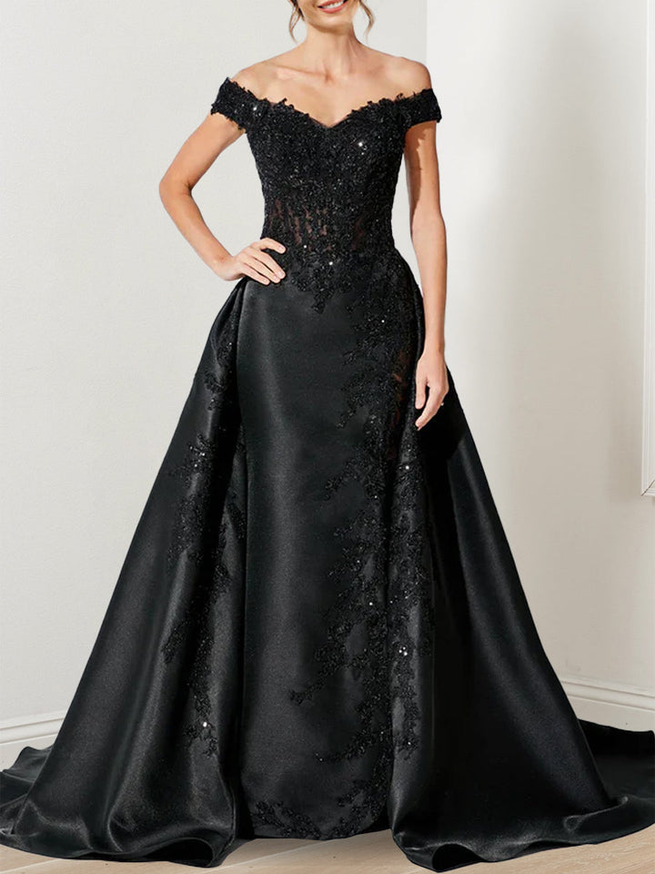 Robes de Mère de la Mariée A-Line/Princess à Épaules Dénudées avec Paillettes