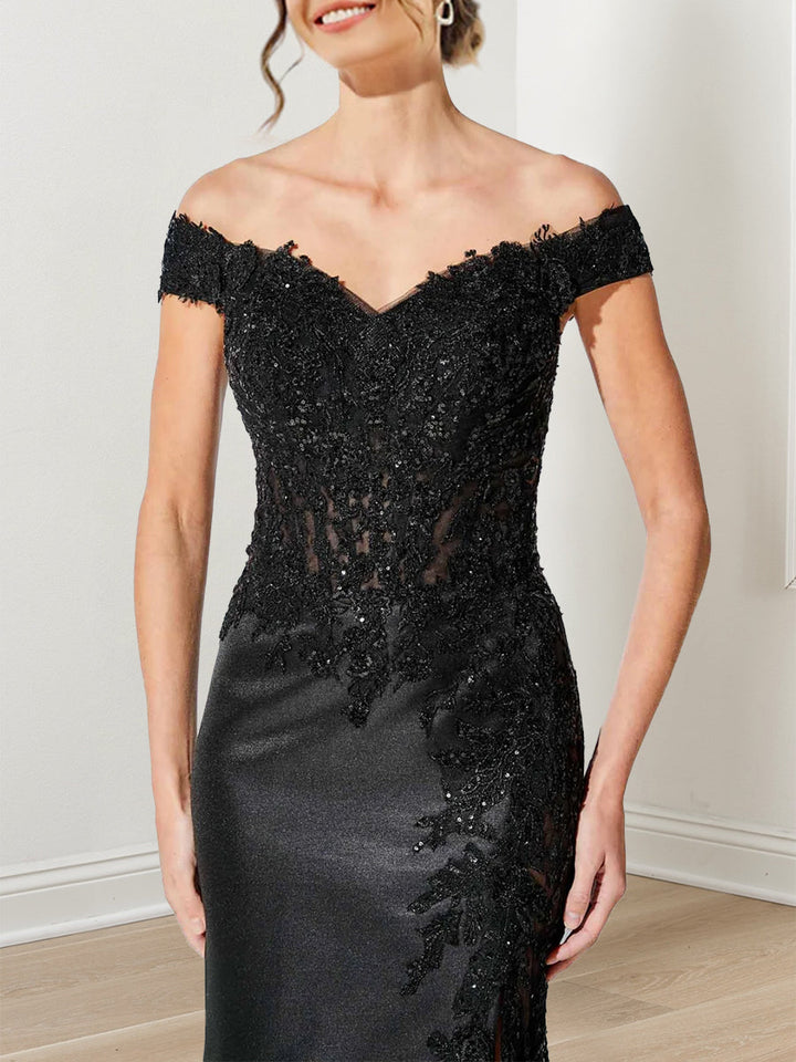 Robes de Mère de la Mariée A-Line/Princess à Épaules Dénudées avec Paillettes