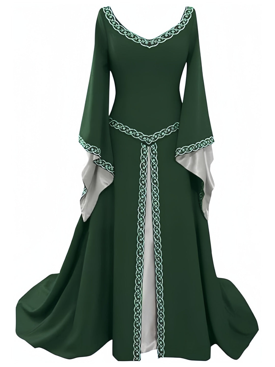 Robe Vintage Asymétrique à Manches Longues et Col en V, Coupe A-Line/Princess