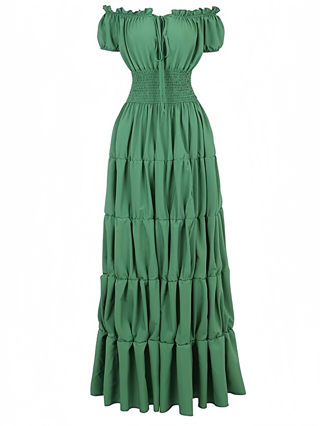 Robe Vintage Trapèze/Princesse Sans Manches, Longueur Cheville, Sans Bretelles, avec Volants
