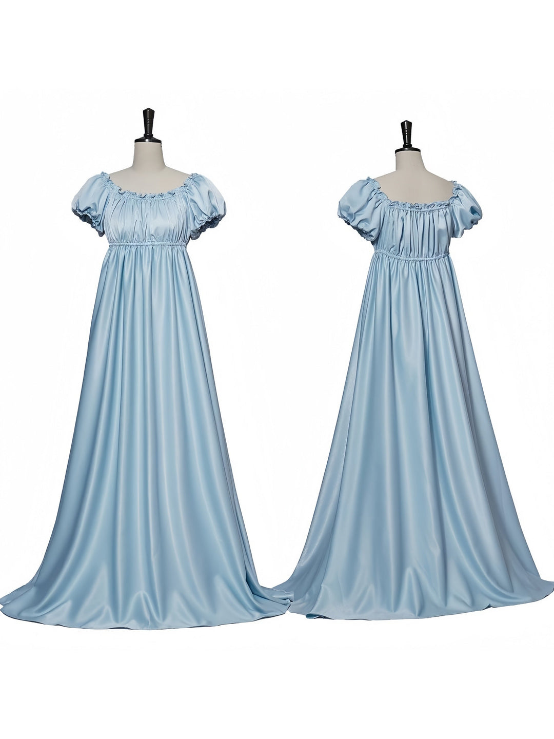 Robe Trapèze/Princesse à Manches Courtes et Col Bijou, Longueur Au Sol, Style Vintage, avec Volants