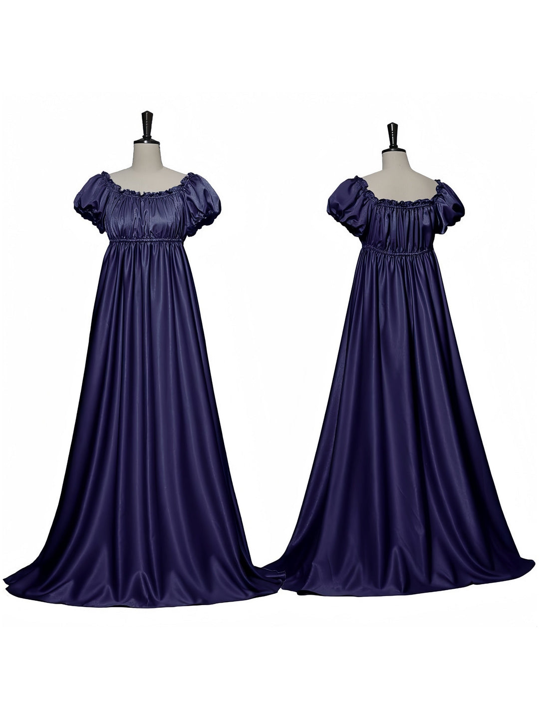 Robe Trapèze/Princesse à Manches Courtes et Col Bijou, Longueur Au Sol, Style Vintage, avec Volants