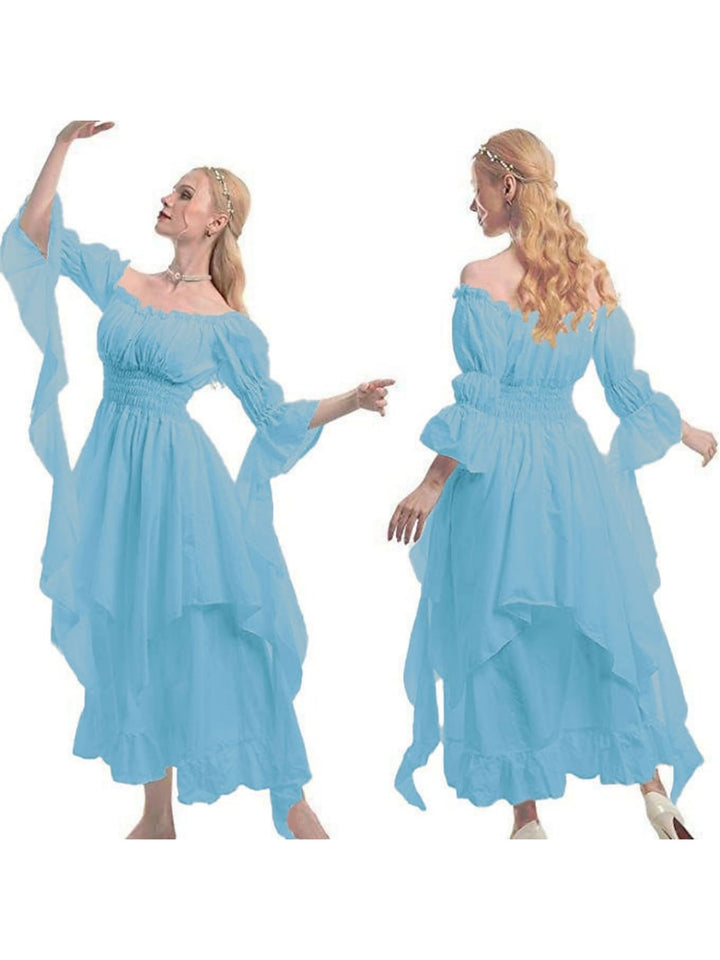 Robe Vintage Trapèze/Princesse à Manches Longues et Longueur Cheville