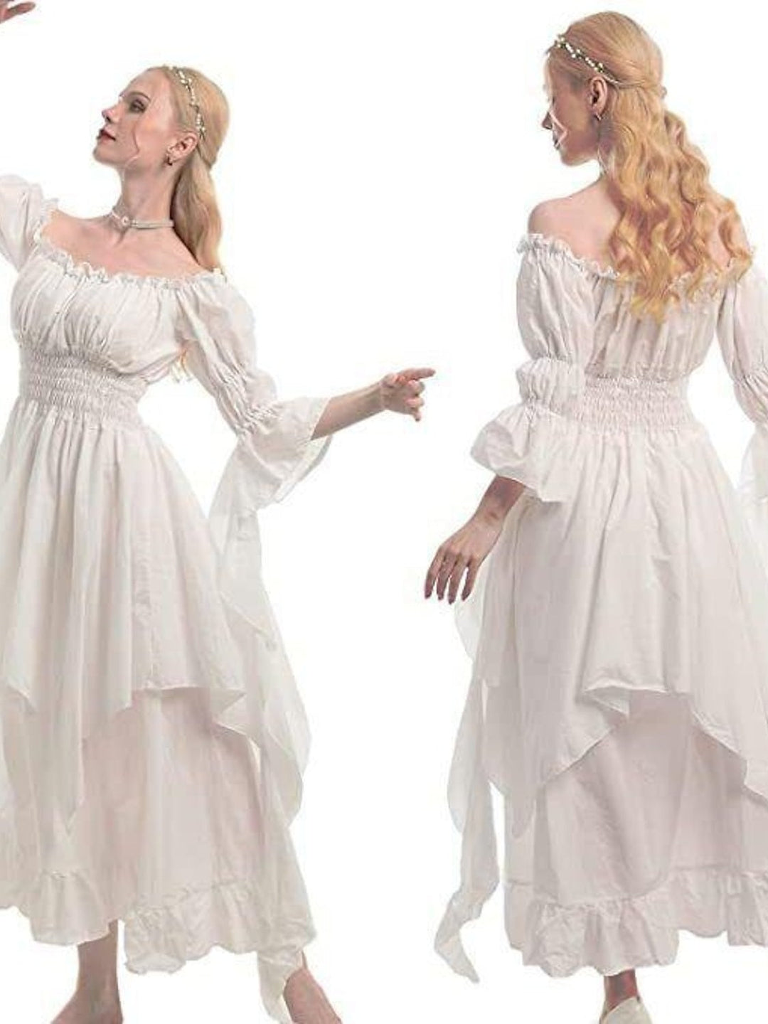 Robe Vintage Trapèze/Princesse à Manches Longues et Longueur Cheville