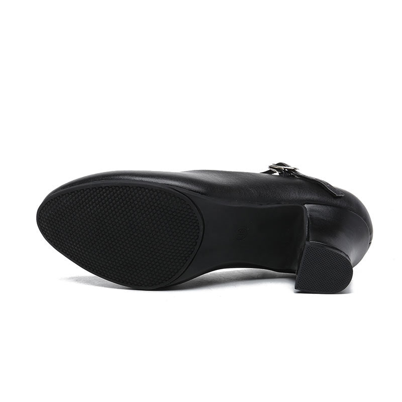 Chaussures de Danse pour Femmes Chaussures de Danse à Talon Bas et Bout Fermé en Similicuir
