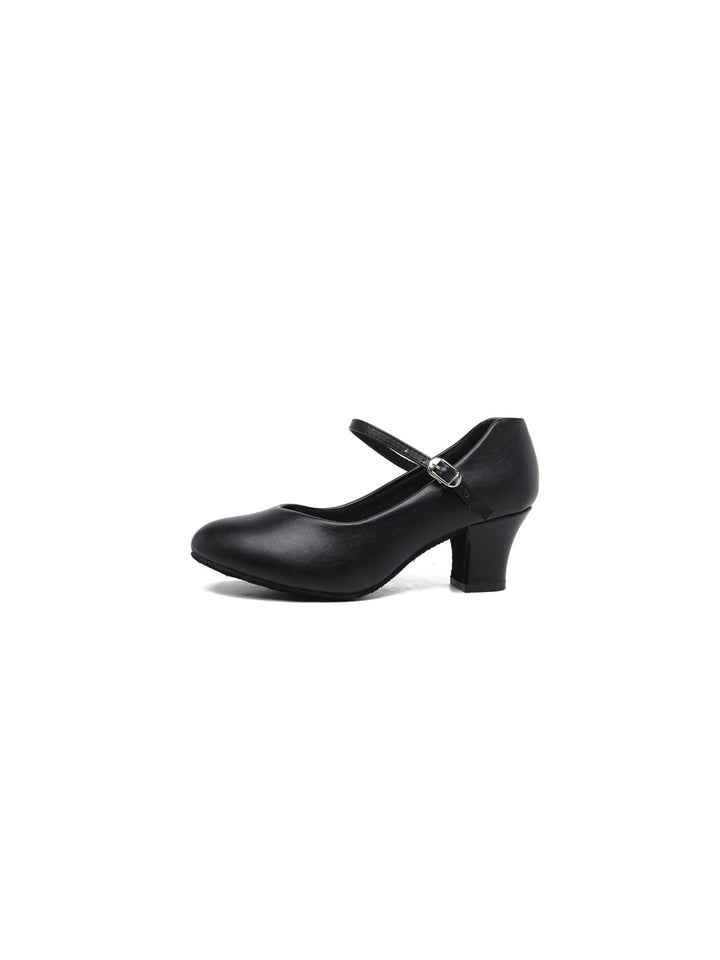 Chaussures de Danse pour Femmes Chaussures de Danse à Talon Bas et Bout Fermé en Similicuir