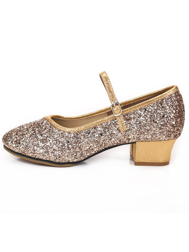 Chaussures de Danse pour Femmes, Chaussures de Danse de Salon à Paillettes et à Bout Rond