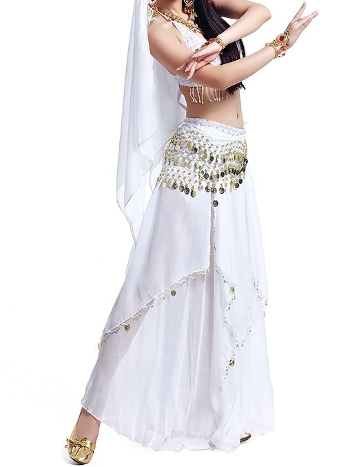 Pièce de Danse Du Ventre en Mousseline de Soie avec Perles et Paillettes pour Femme / Performance