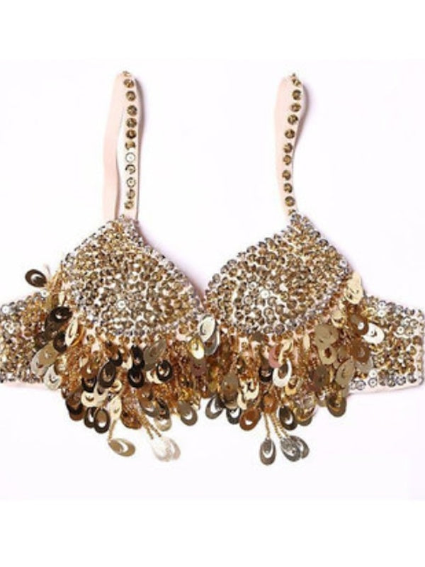 Soutien-Gorge de Danse Du Ventre Paillette Performance Femme