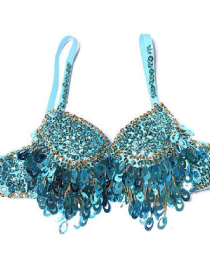 Soutien-Gorge de Danse Du Ventre Paillette Performance Femme