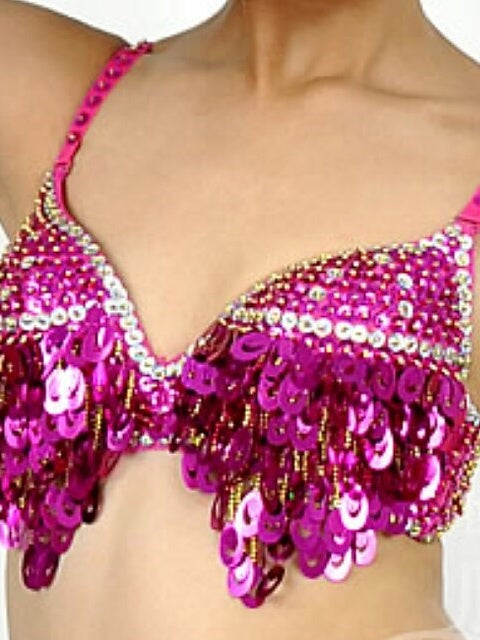 Soutien-Gorge de Danse Du Ventre Paillette Performance Femme